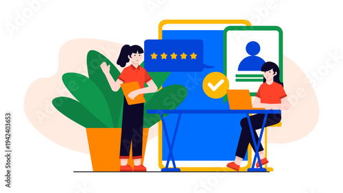 Human resources team reviewing candidate profile for job recruitment