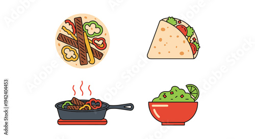 Beef Fajitas Line art vector clean fresh abstract illustration