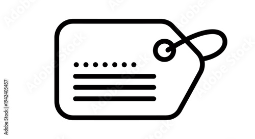 Minimal price tag icon with dotted lines for label design and vector illustration.