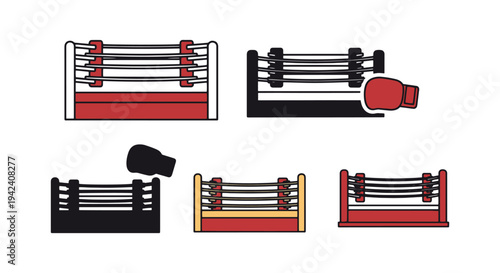 Boxing Ring Line art vector minimal smooth abstract color