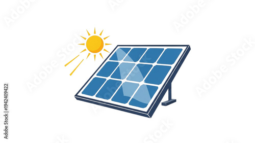 Solar Energy Icon Set: Photovoltaic Panel, Eco House, Solar Calculator and Portable Charger Icons, Sustainable Power Vector Line Art for Green Tech