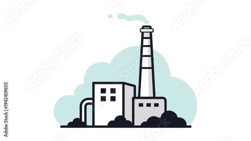 Waste to Energy Icon Set: Biogas Digester, Compost Bin, Recycling Lightning Bolt and Waste Incinerator, Renewable Bioenergy Vector Line Art Graphics