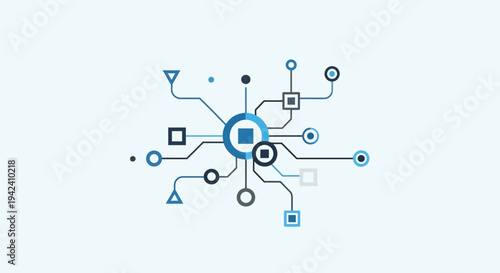 Network Diagram with Central Hub and Nodes.