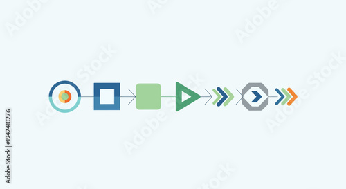 Sequence of icons representing a process flow.