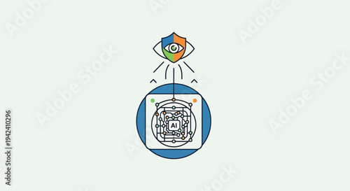 Stylized Eye with QR Code Symbol Inside.