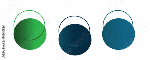 Dark blue abstract background with shiny geometric shape graphic. Modern blue gradient circles