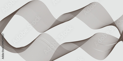 Abstract wave element for design. Digital frequency track equalizer. Stylized line art background. Vector illustration. Wave with lines created using blend tool. Curved wavy line, smooth stripe.