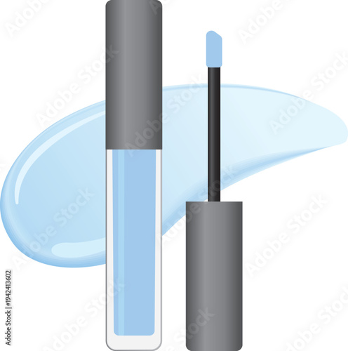 ブルーのカラーコントロールコンシーラーとスウォッチ背景