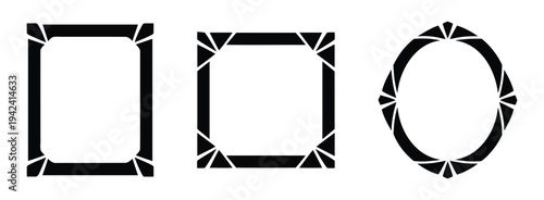 Geometric decorative frame vector set for photo border design and graphic layout