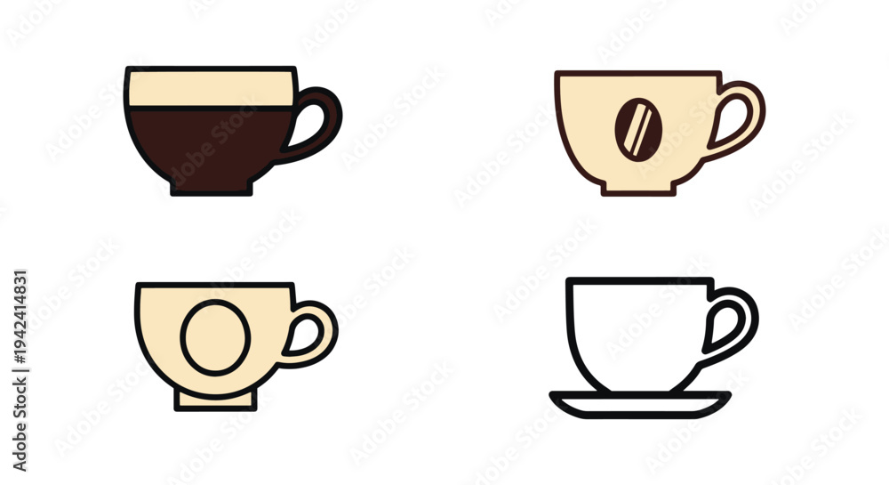 Obraz premium Coffee Cup Line art vector dynamic modern artistic abstract illustration