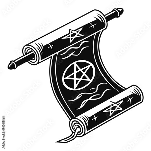 Occult Scroll with Pentagram