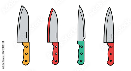 Chef Knife Line art vector modern abstract vibrant color