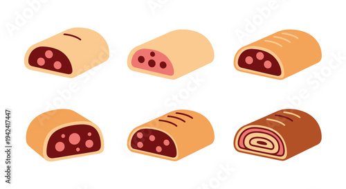 Cherry Strudel Line art vector bold creative abstract illustration