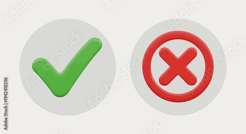 Green check mark and red cross icons on white background decisions