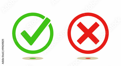 Green check mark and red cross icons on white background decisions
