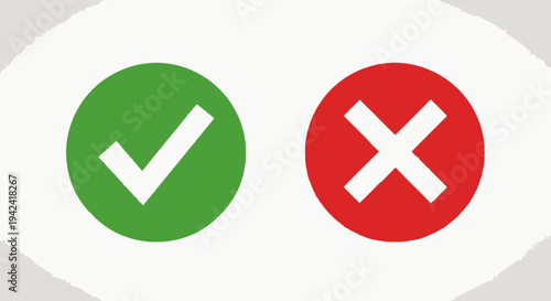 Green check mark and red cross icons representing positive and negative choices