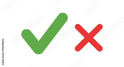 Green check mark and red cross icons representing positive and negative choices