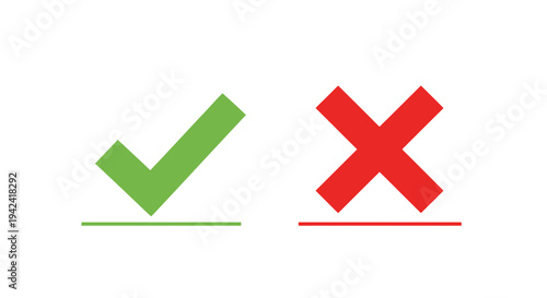 Green check mark and red cross icons representing positive negative choices