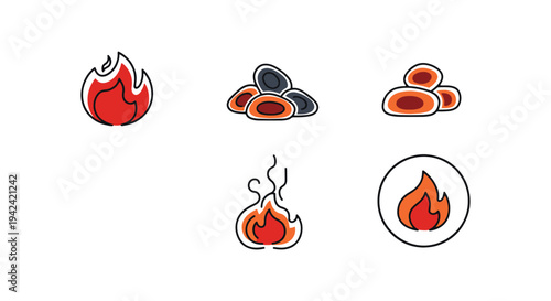Burning Ember Line art vector vibrant abstract colorful design illustration