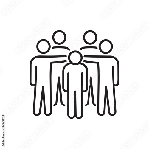 Social exclusion and rejection line icon