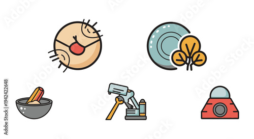 Cartoon Emoticon Icons Set with Various Expressions.