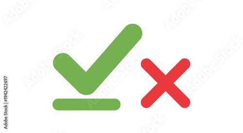 Green checkmarks and red x icons illustrating choices and decisions