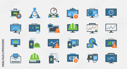 Collection of Modern Digital Interface Icons.