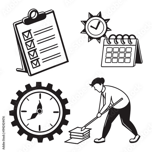 Businessman working diligently with schedule and tasks