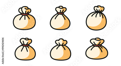 Burrata Line art vector set creative modern abstract color