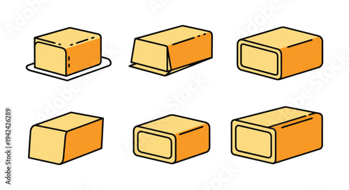 Butter Block Line art vector soft pastel abstract design
