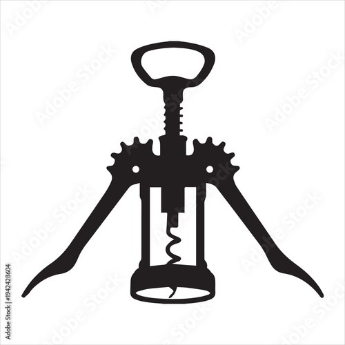 corkscrew silhouette vector,wine bottle opener