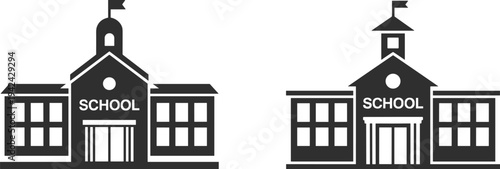 School building vector silhouettes, educational institution design, architecture illustration, learning environment, academic structure, education concept