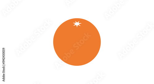 Abstract flag with orange circle and white star logo