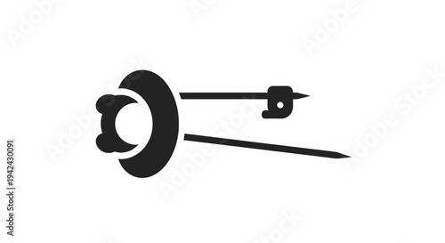 Abstract key and lock security access solution icon