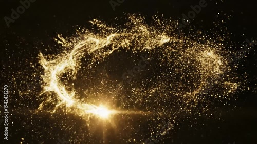 Wallpaper Mural Green Screen 4k 3d golden glitter sparkling magic lights sparkle on black background intro animation birthday anniversary new year event christmas festival diwali logo reveals trail scene 1 with Torontodigital.ca