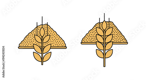 Couscous Line art vector set clean minimal abstract tone
