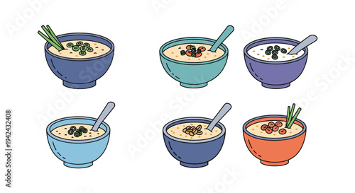 Congee Line art vector set dynamic modern artistic abstract illustration