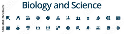 Biology and science icons for educational and professional use