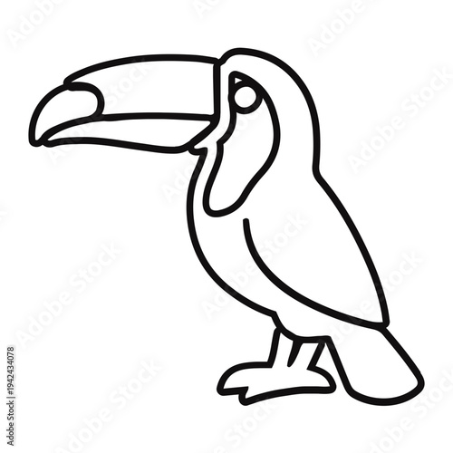 Tropical Toucan illustration featuring a large beak, wild animal, natural habitat, exotic bird, wildlife scene