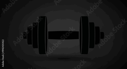 Black dumbbell icon for fitness and strength training