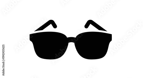 Black sunglasses silhouette on white background