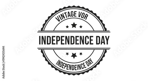 Vintage Independence Day Rubber Stamp Design.