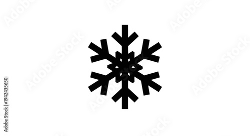 Black snowflake icon symbol on white background