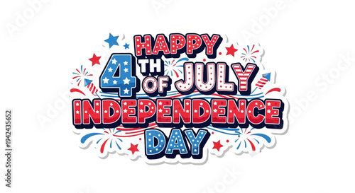 4th of July Independence Day Celebration Text.