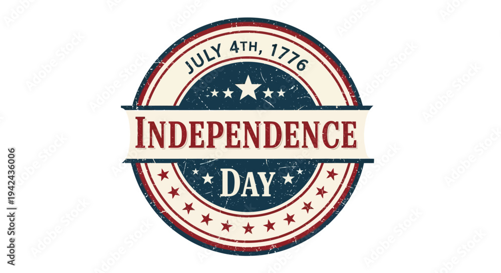 Obraz premium Independence Day Badge with Stars and Stripes 3.