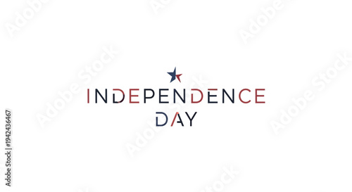Independence Day Text with Star Symbol.