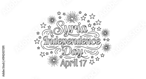 Syria Independence Day April 17 Illustration Design.