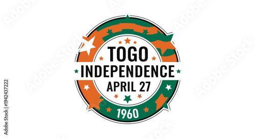 Togo Independence Day emblem with date.