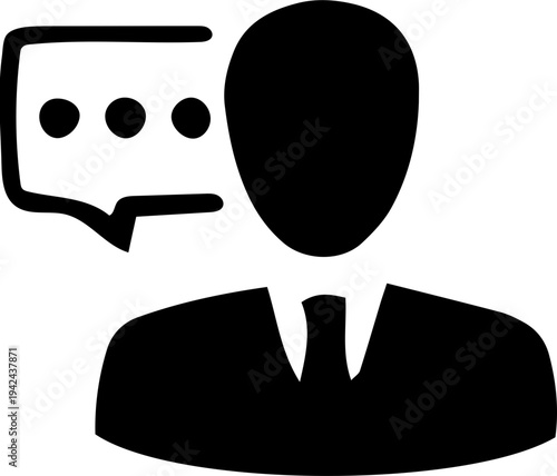 Customer Support Icon Silhouette