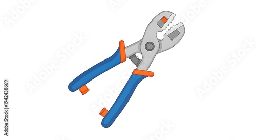 Blue handled bolt cutters on white.
